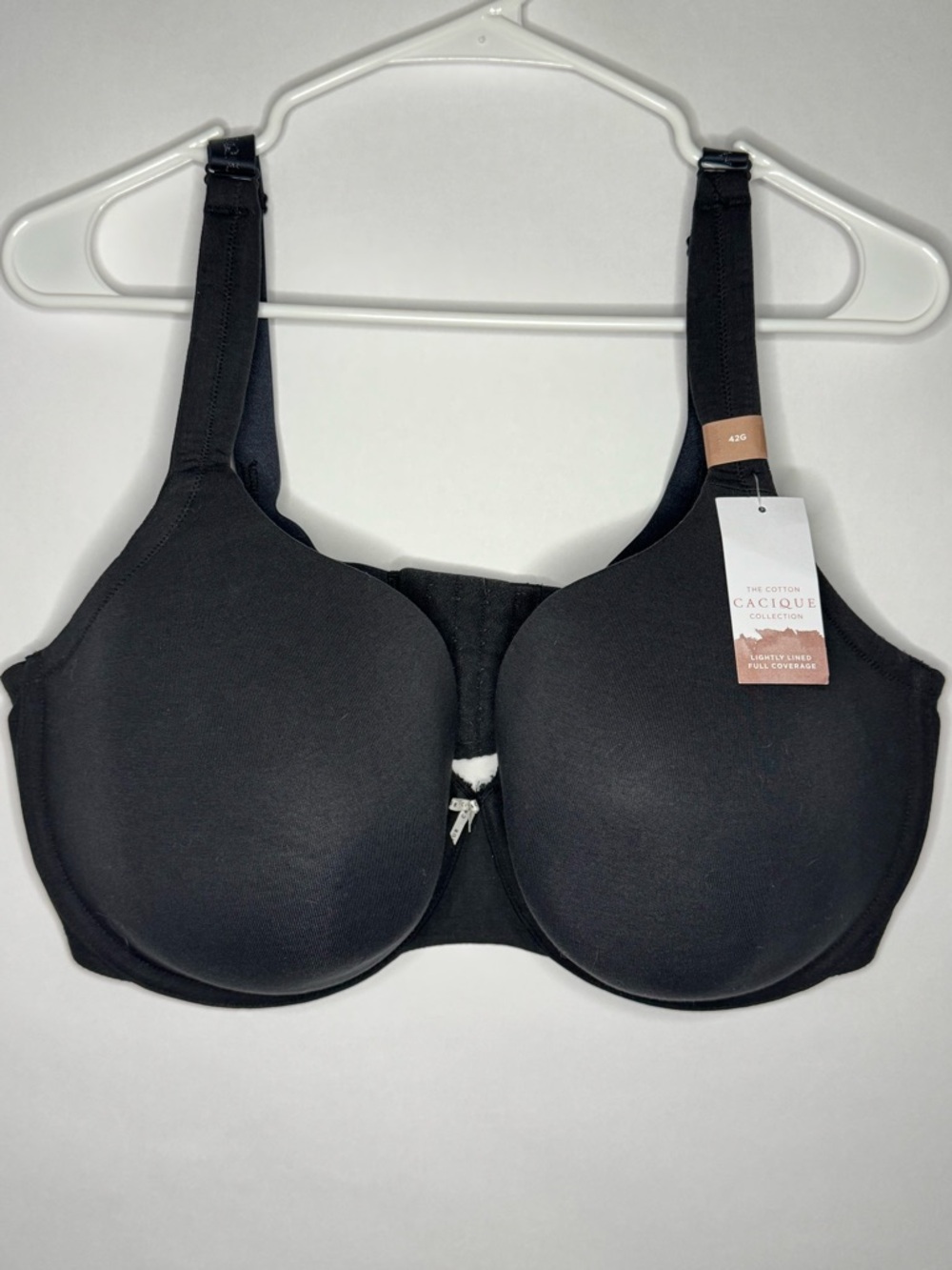 Cacique Black Full Coverage Lightly Lined Bra, 42G